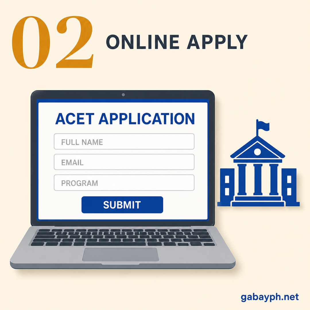 Step 2: Apply online via the ACET portal