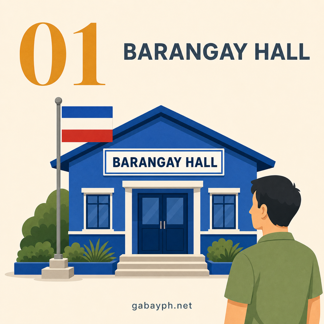 Step 1: Pumunta sa barangay hall