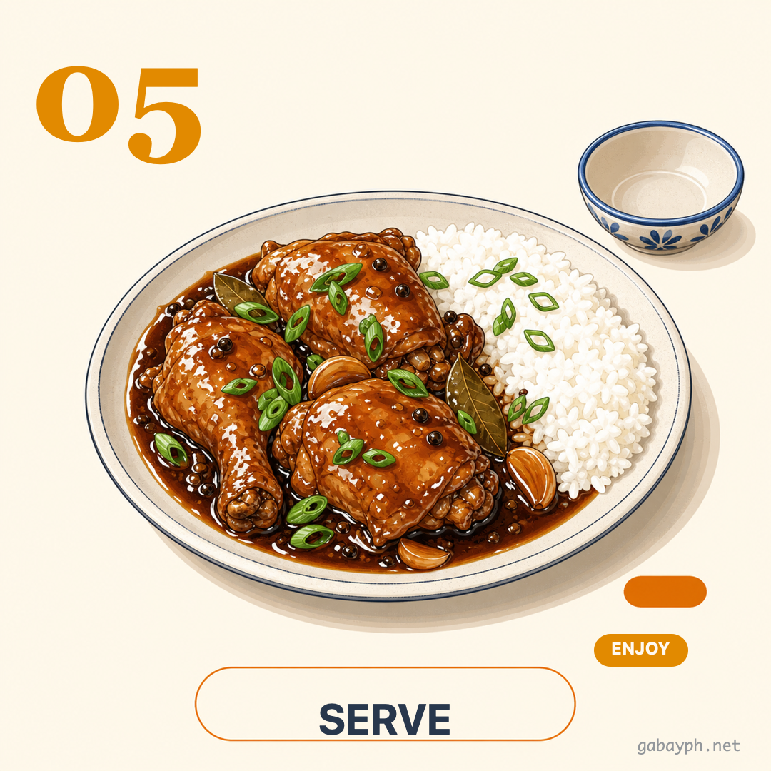 Step 5: Serve hot with white rice