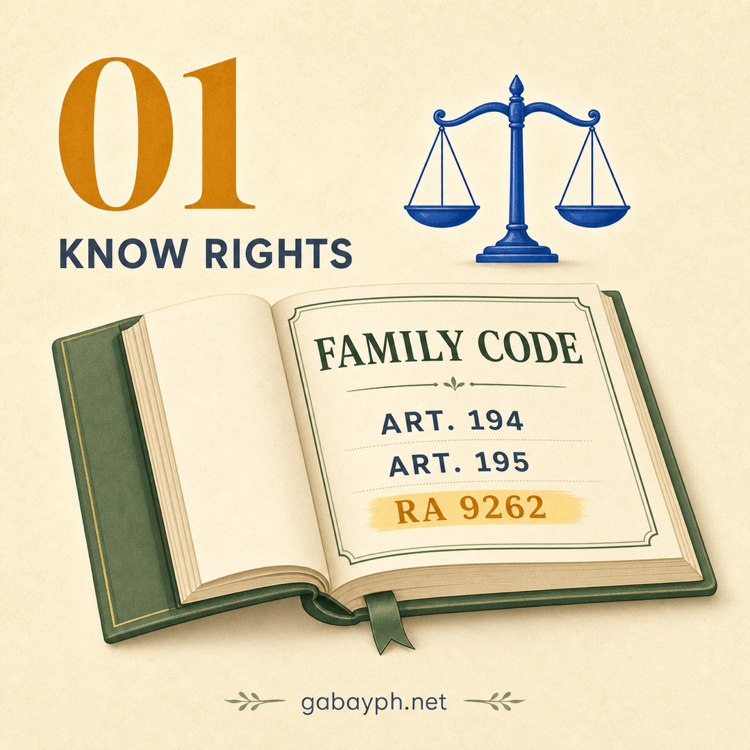 Step 1: Alamin ang rights mo under Family Code at RA 9262