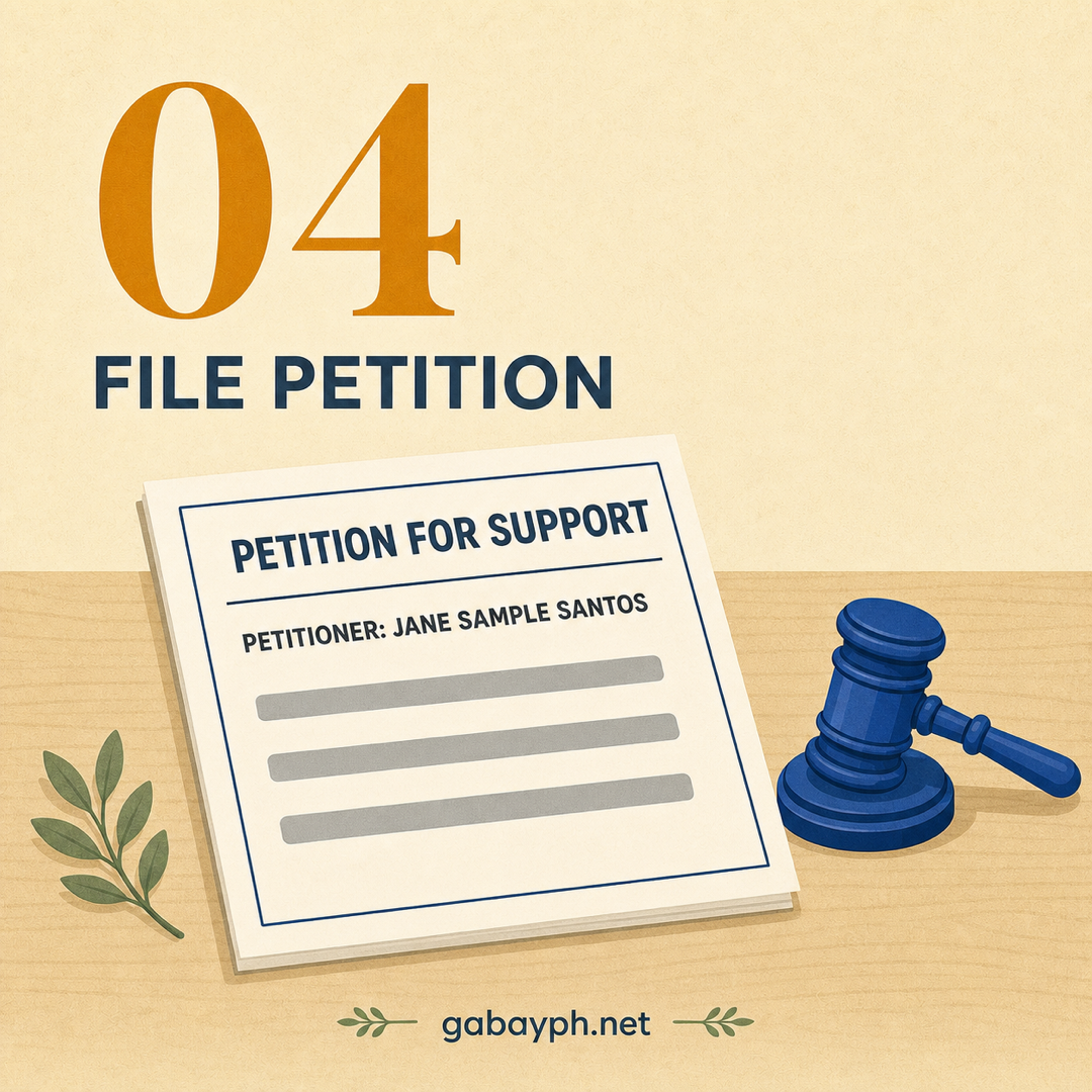 Step 4: File a petition for support sa korte