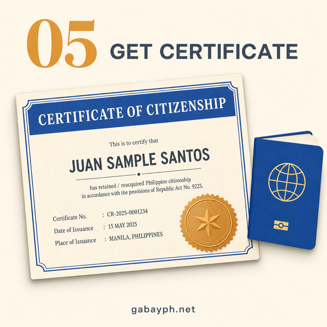 Step 5: Tanggapin ang Certificate of Citizenship