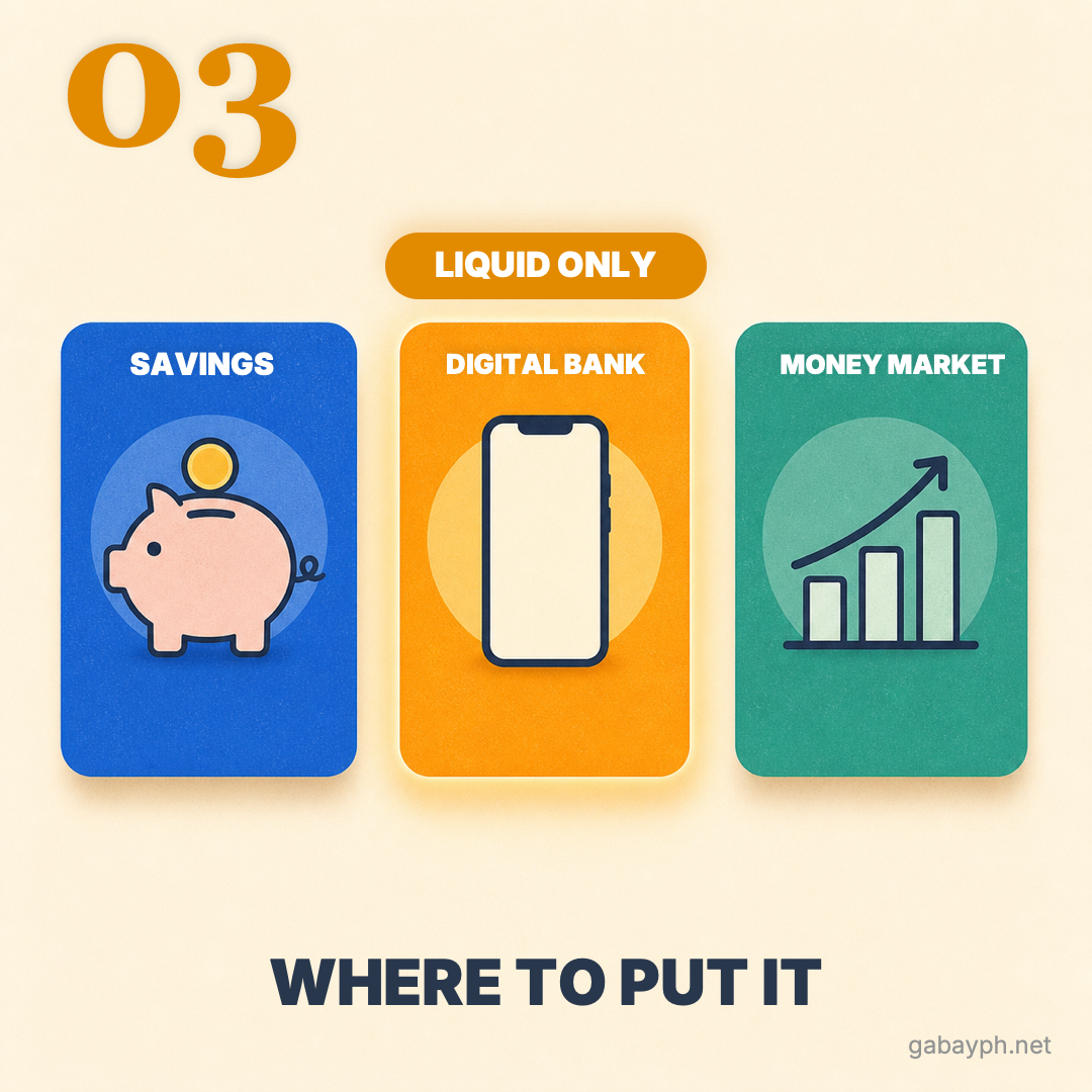 Fact 3: Where to put it — liquid, separate, easy access