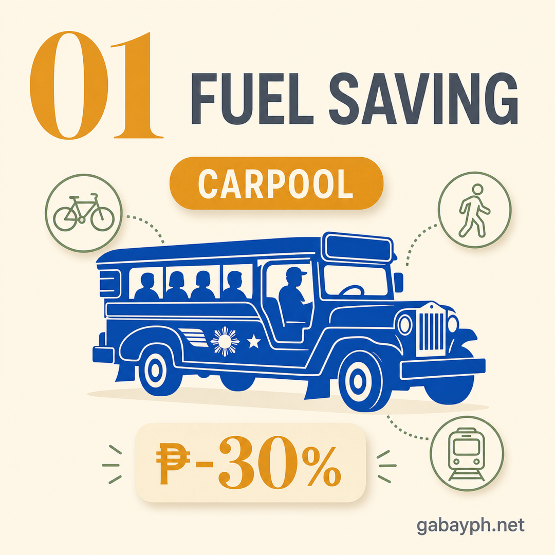 Fact 1: Carpool, bike, or commute to save fuel