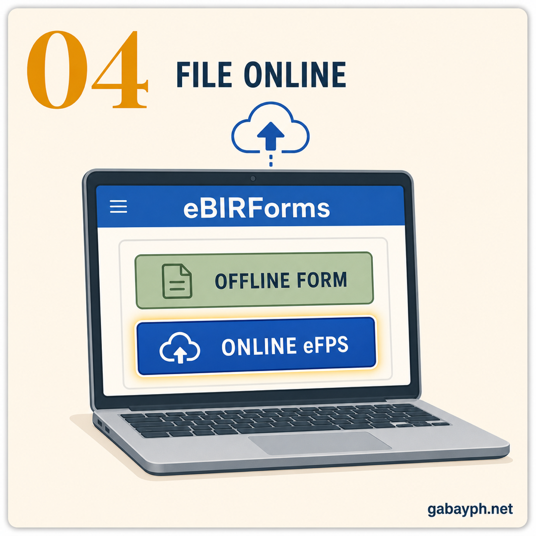 Step 4: Mag-file online via eBIRForms o eFPS