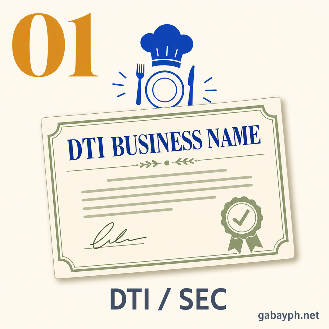 Step 1: Register with DTI (sole prop) or SEC (corp)