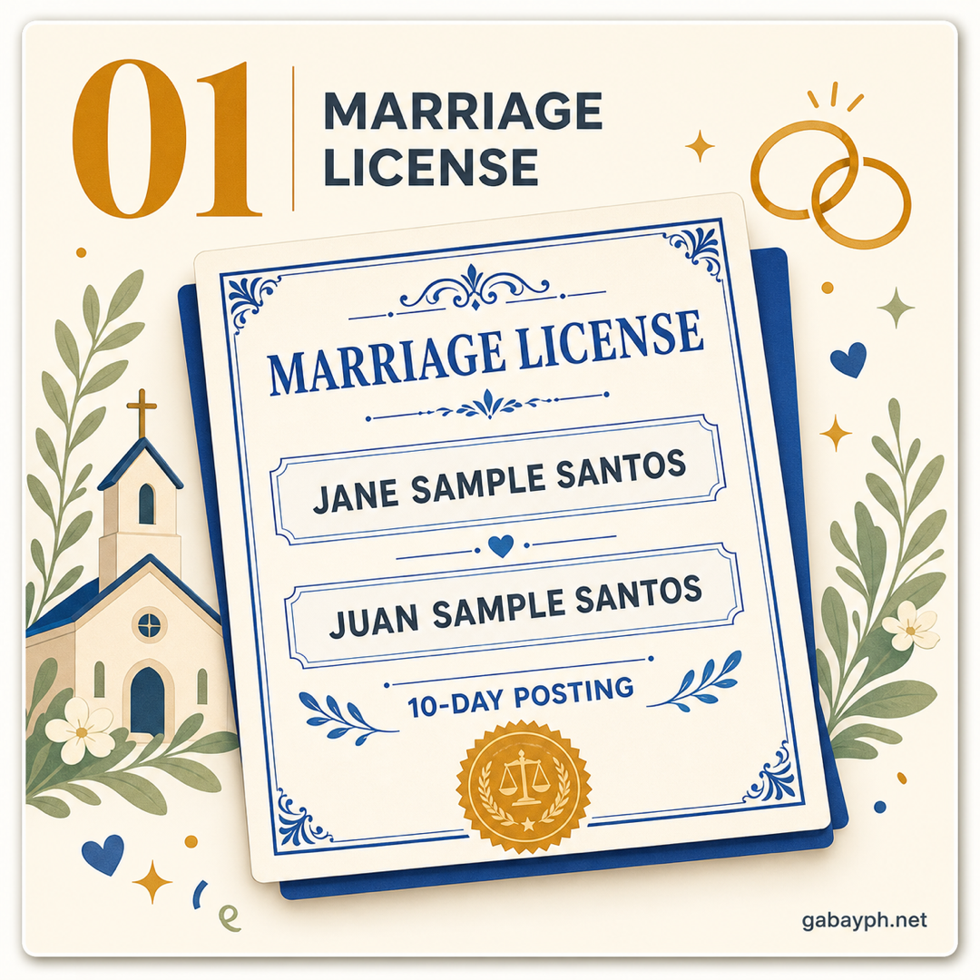 Fact 1: Get a marriage license — 10-day posting period