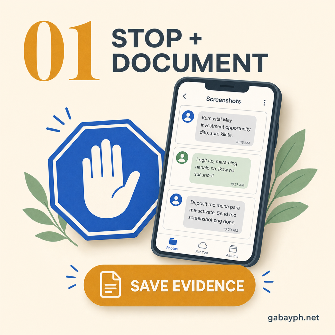 Fact 1: Stop and document — save all evidence