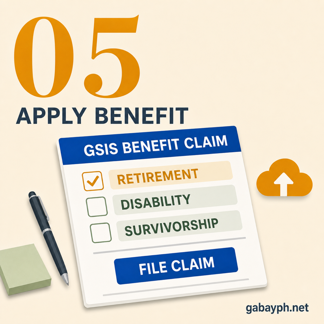 Step 5: Mag-apply ng retirement, loan, o disability benefit