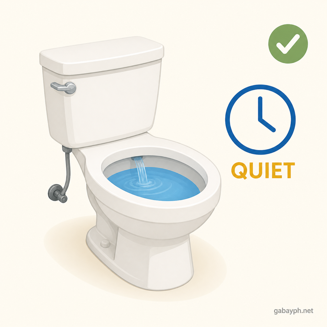 Toilet bowl filling silently after the fix