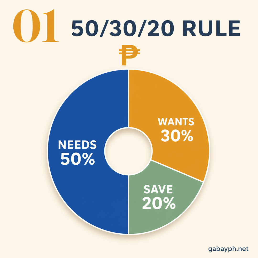 Fact 1: 50/30/20 rule — needs, wants, save
