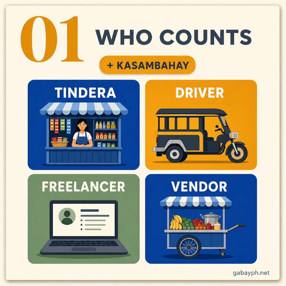 Fact 1: Who counts — tindera, driver, freelancer, vendor, kasambahay