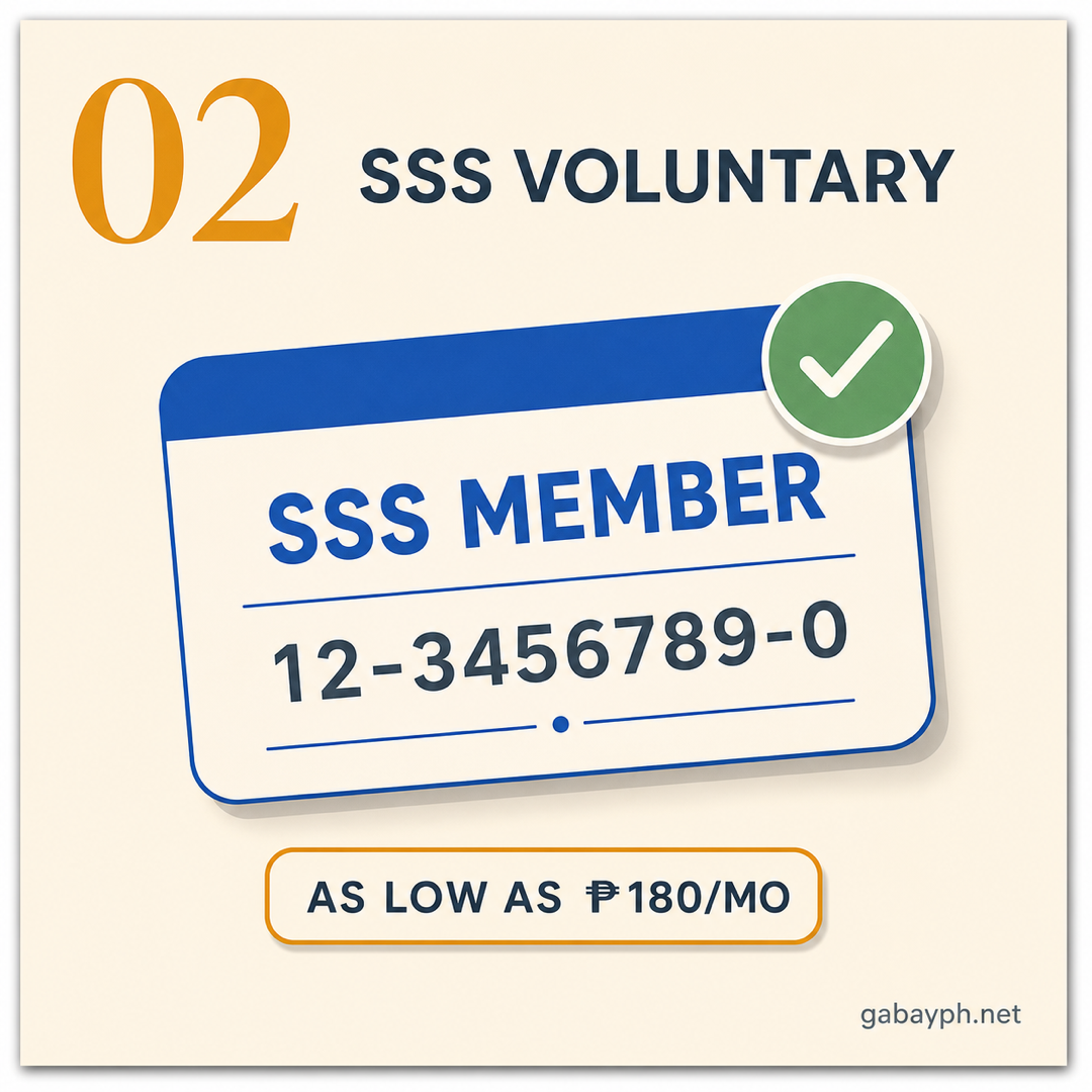 Fact 2: SSS voluntary membership — as low as ₱180/month