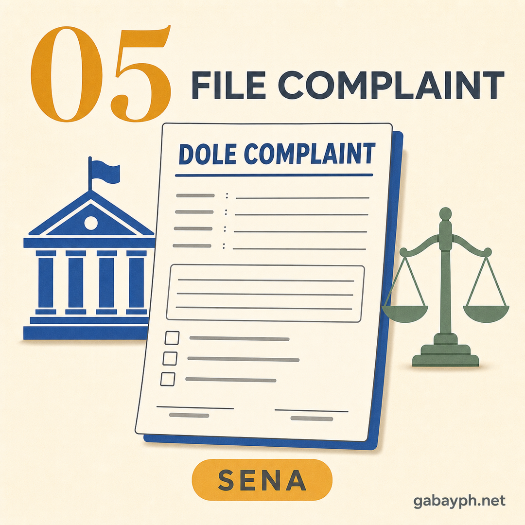 Fact 5: File complaints with DOLE via SENA