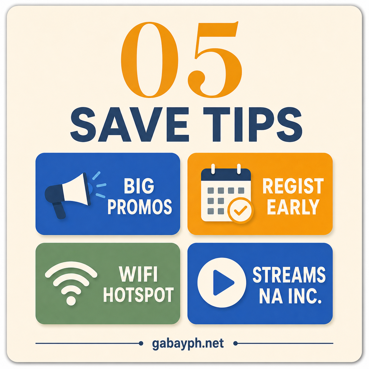 Fact 5: Save tips — bigger promos, register early, WiFi