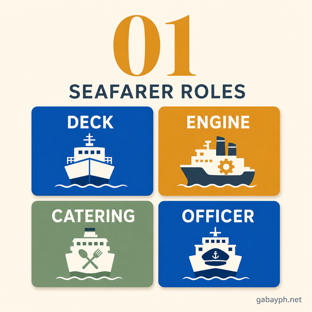 Fact 1: Pick a role — deck, engine, catering, officer