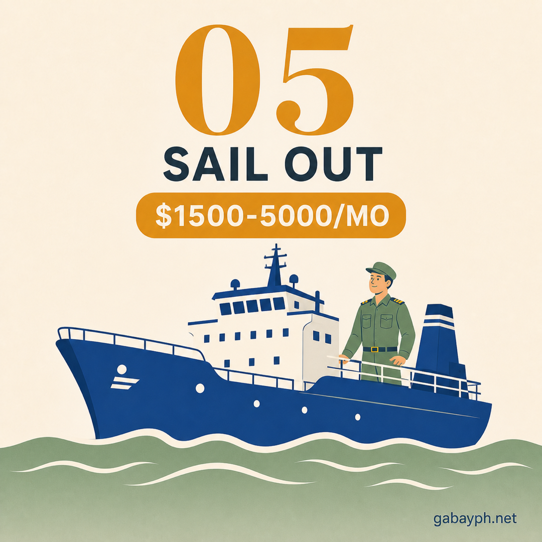 Fact 5: Sail out — ₱1,500-5,000 USD/month abroad