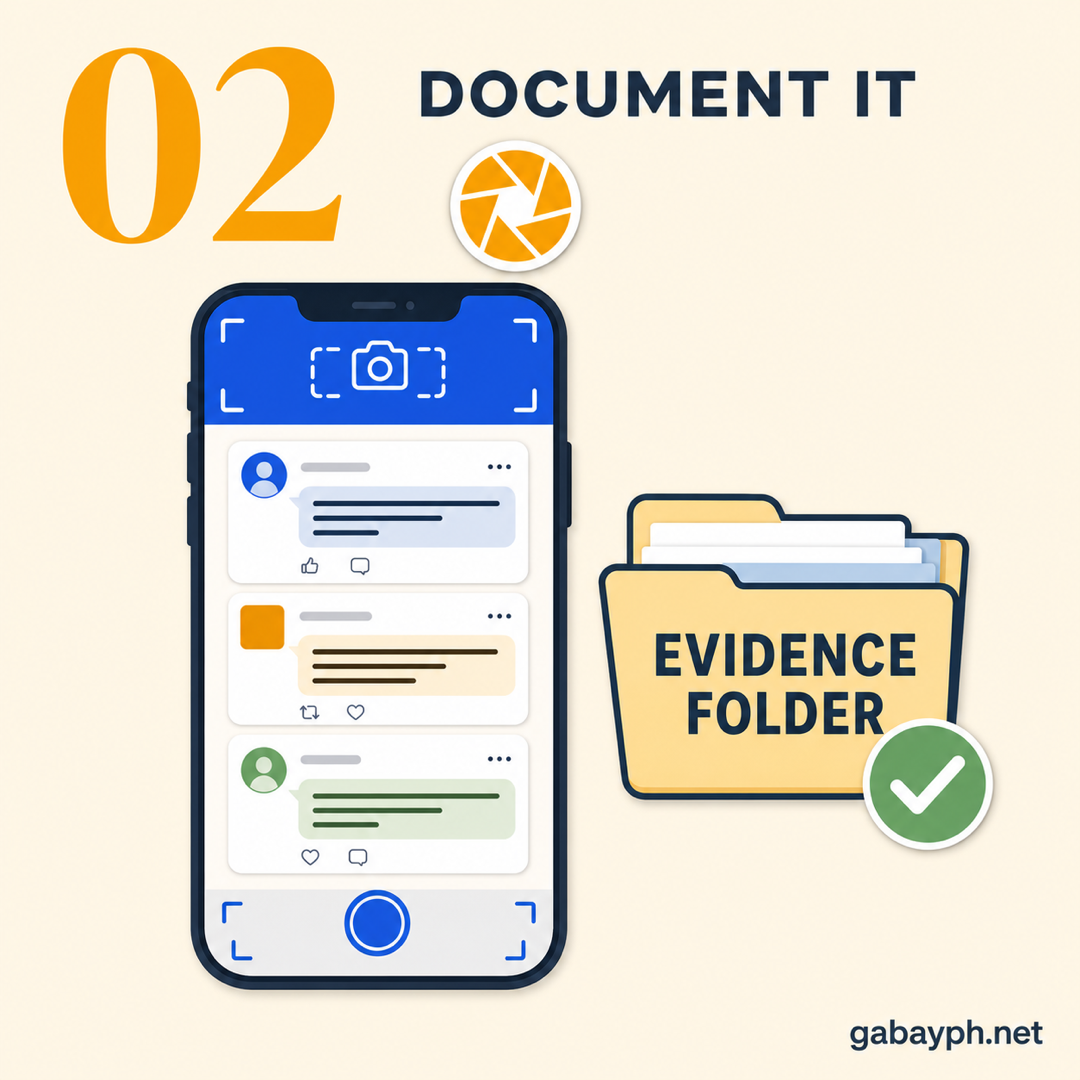 Fact 2: Document everything — screenshots, timestamps, links