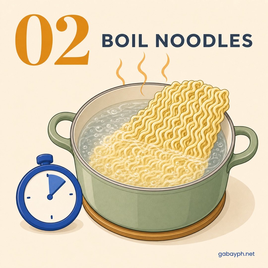 Step 2: Briefly boil canton noodles