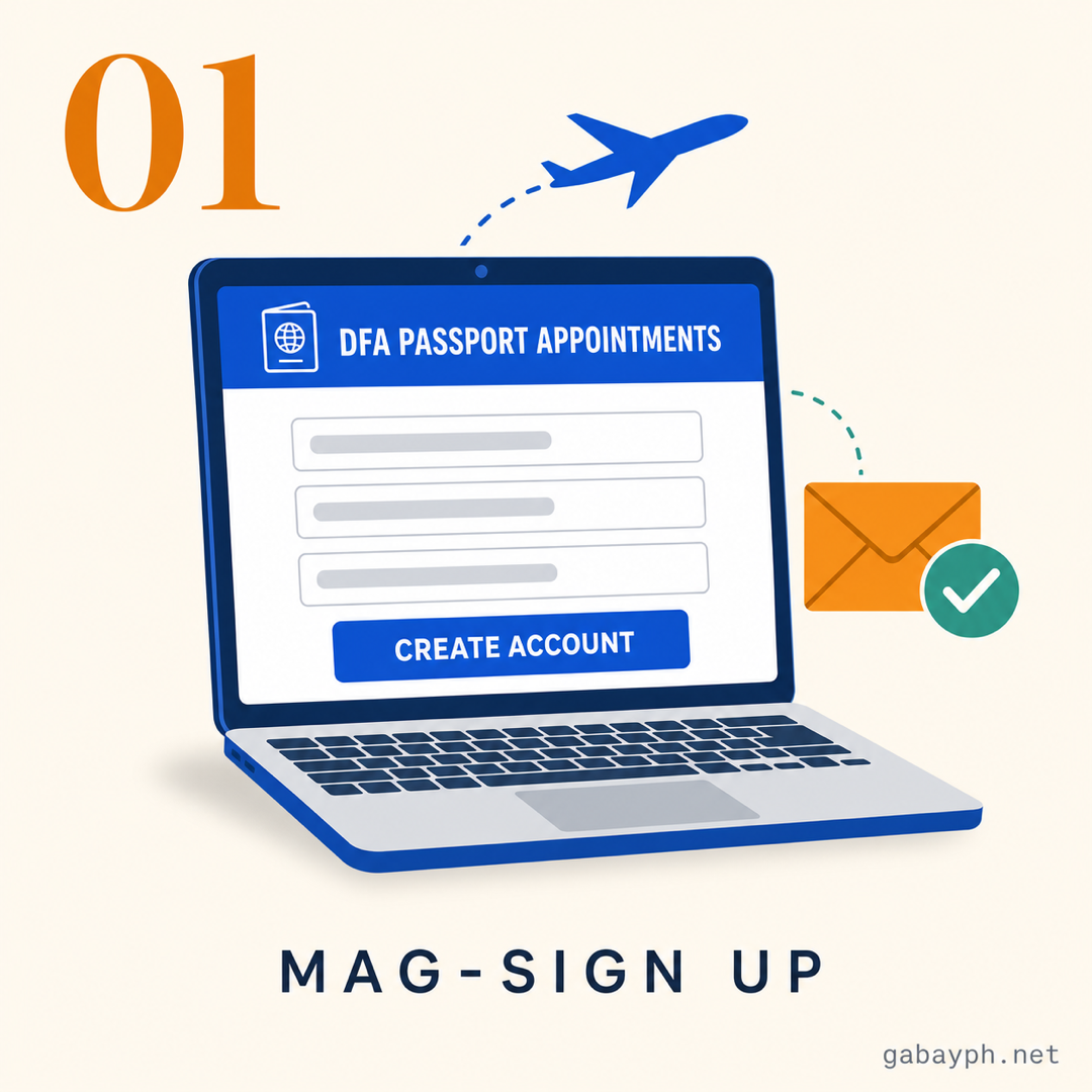 Step 1: Mag-sign up sa passport.gov.ph at i-verify ang email