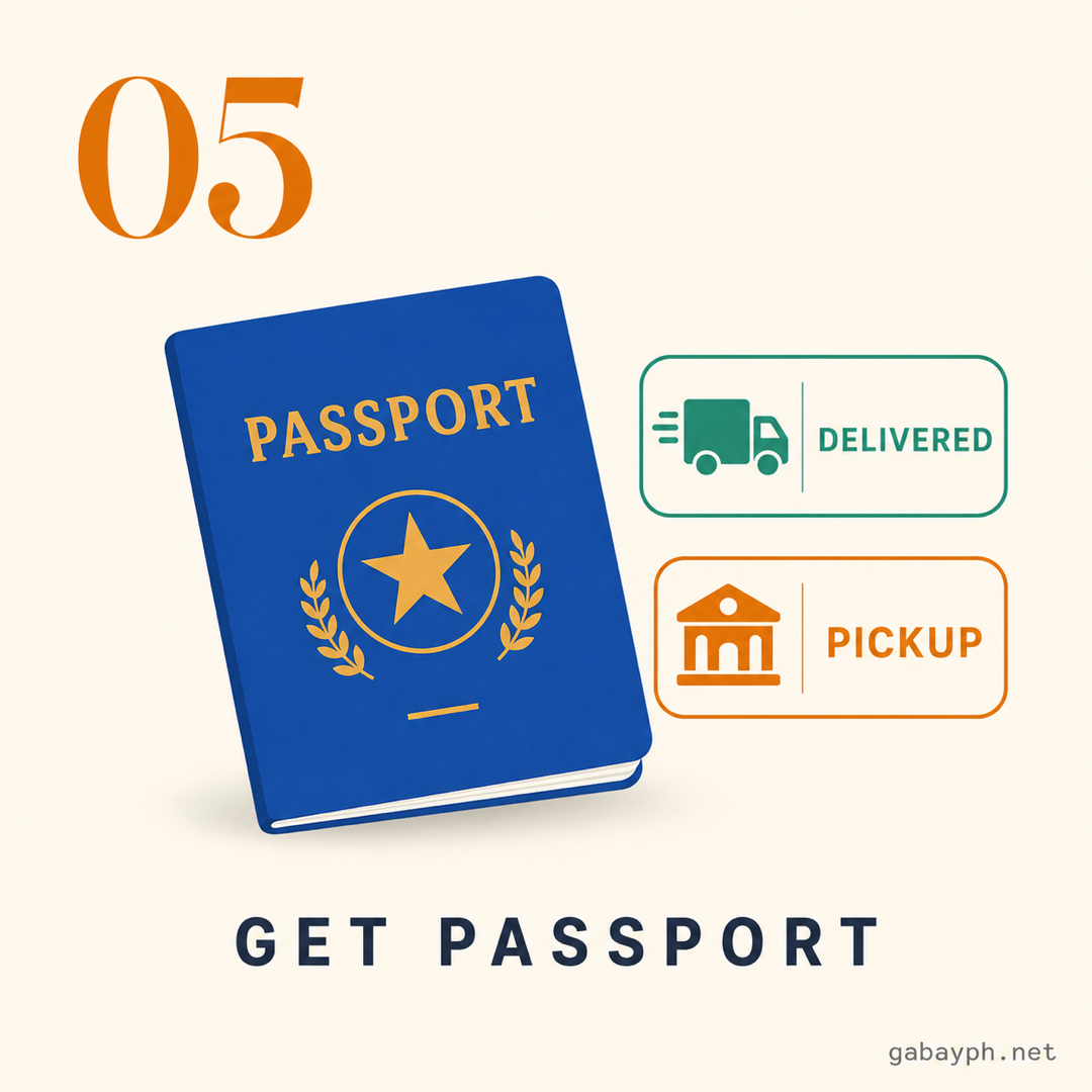 Step 5: Tanggapin ang passport — delivered o pickup