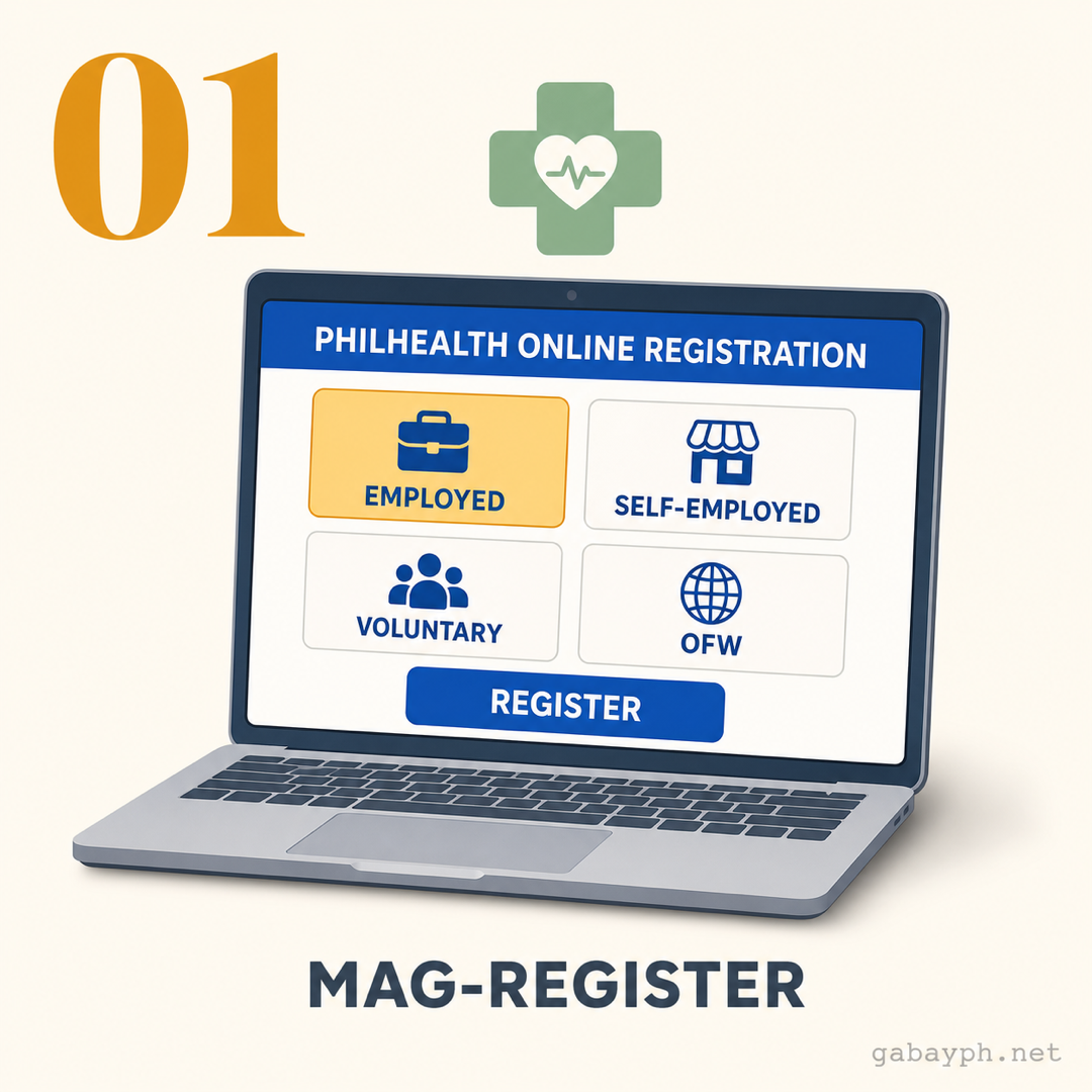 Step 1: Mag-register sa philhealth.gov.ph at piliin ang membership type
