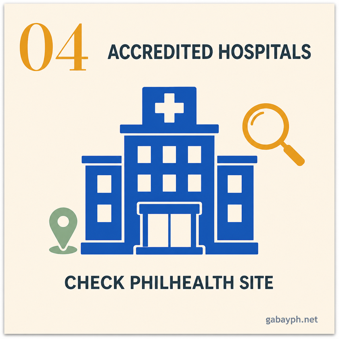 Fact 4: Accredited hospitals — check the PhilHealth list