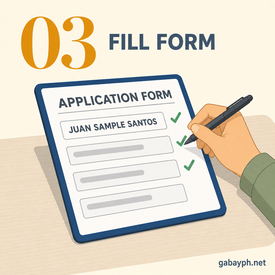 Step 3: Sagutan ang application form