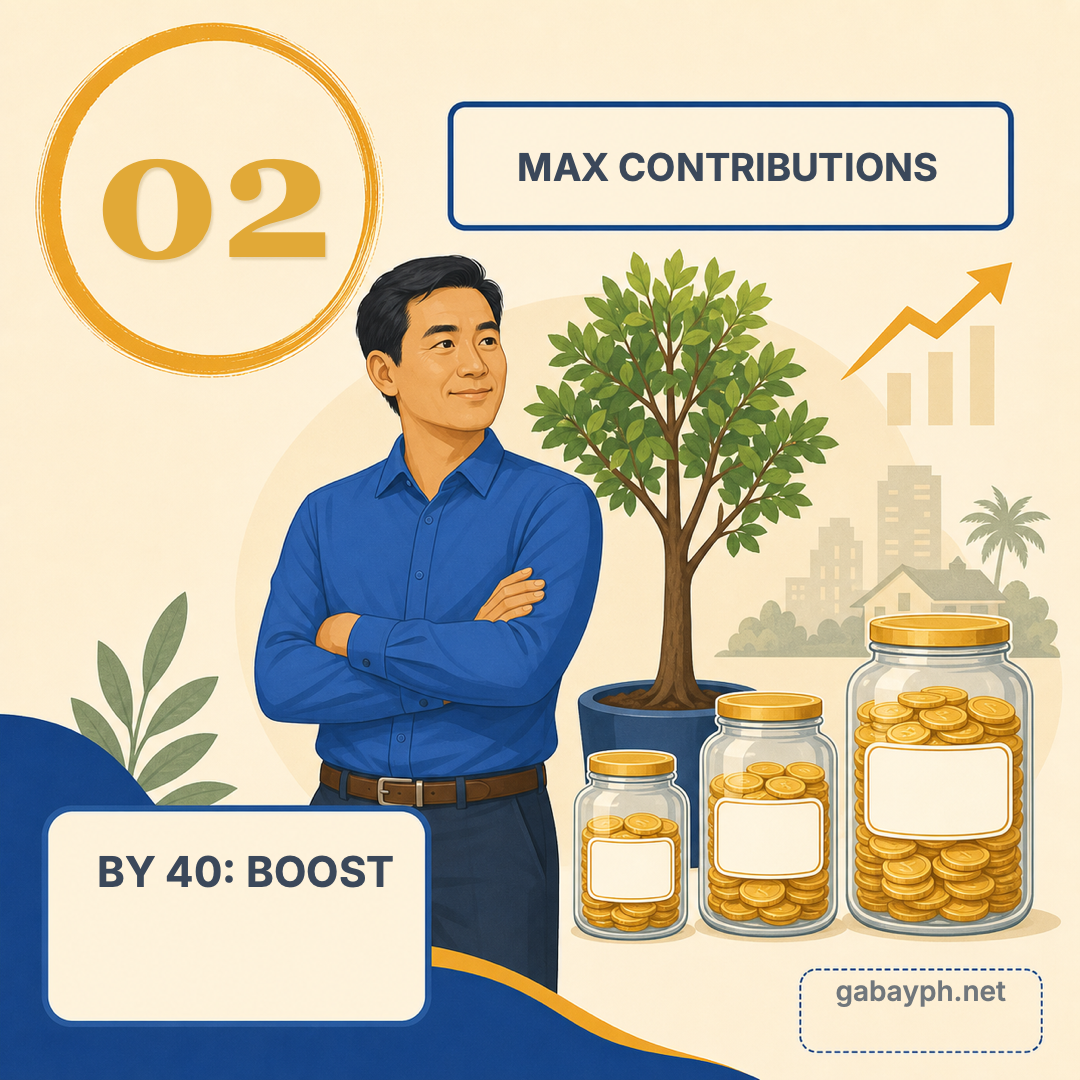 Fact 2: By 40 — boost contributions, max out tax-advantaged