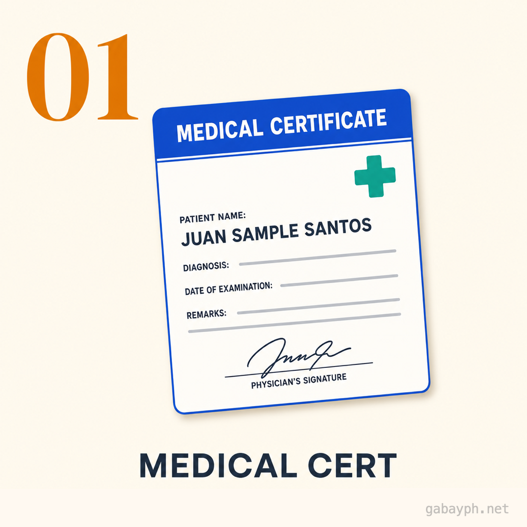 Step 1: Kumuha ng medical certificate from a licensed physician