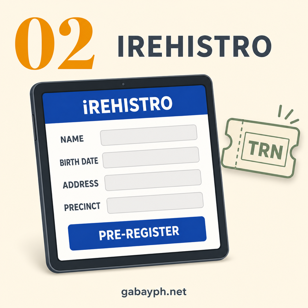 Step 2: Mag-pre-register sa iRehistro online