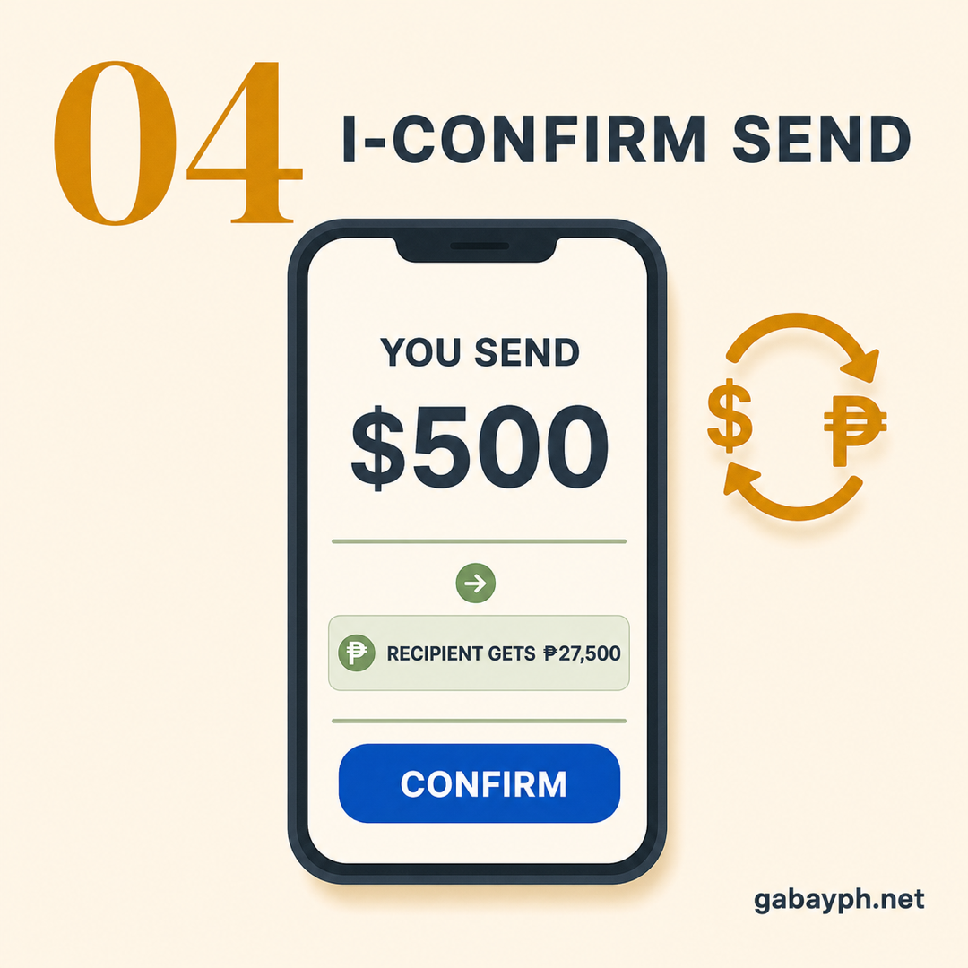 Step 4: I-confirm ang exchange rate at ipadala