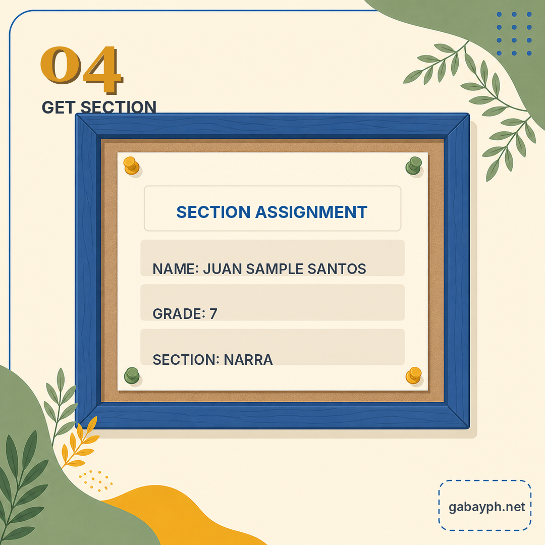 Step 4: Kunin ang section assignment ng anak