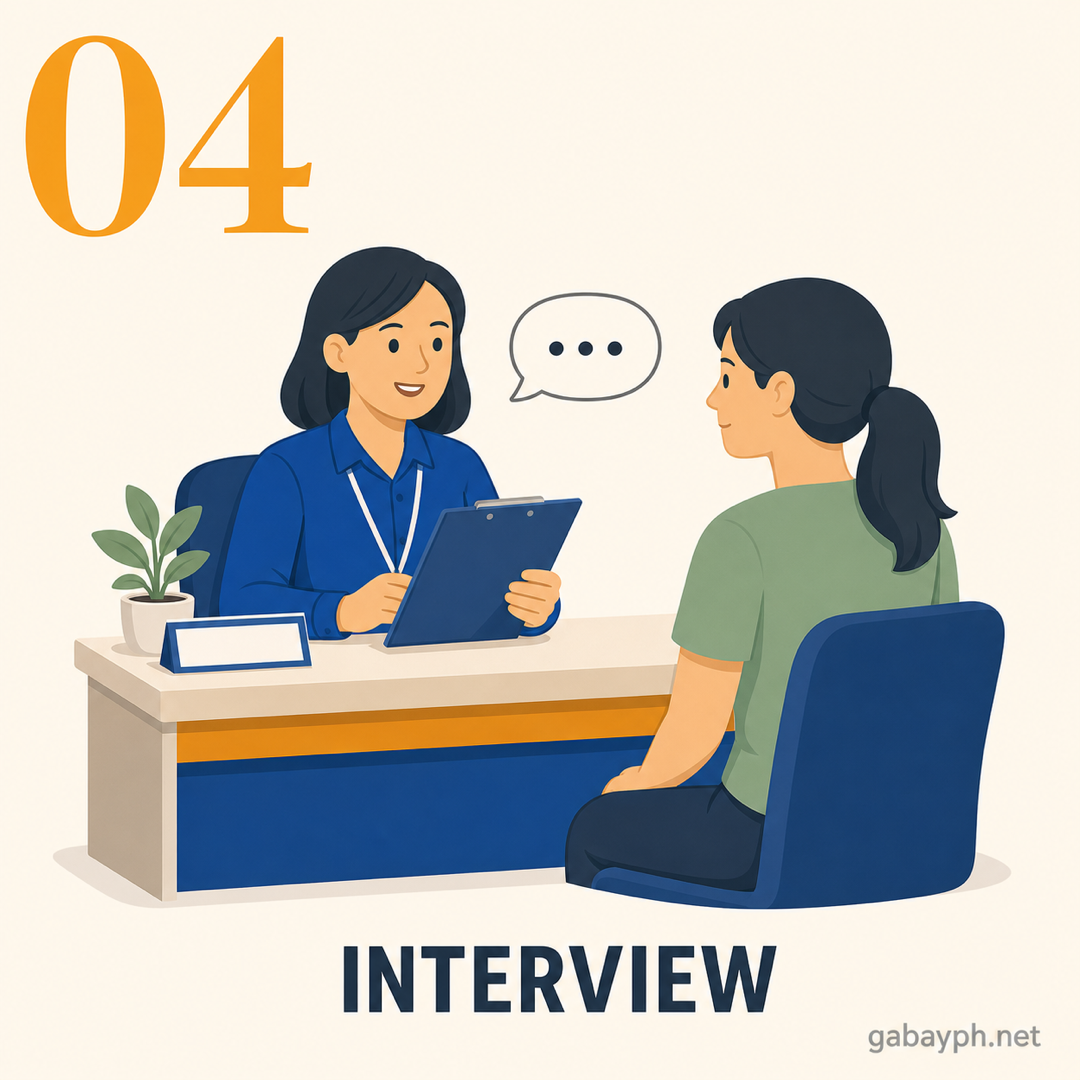 Step 4: Dumalo sa assessment o interview