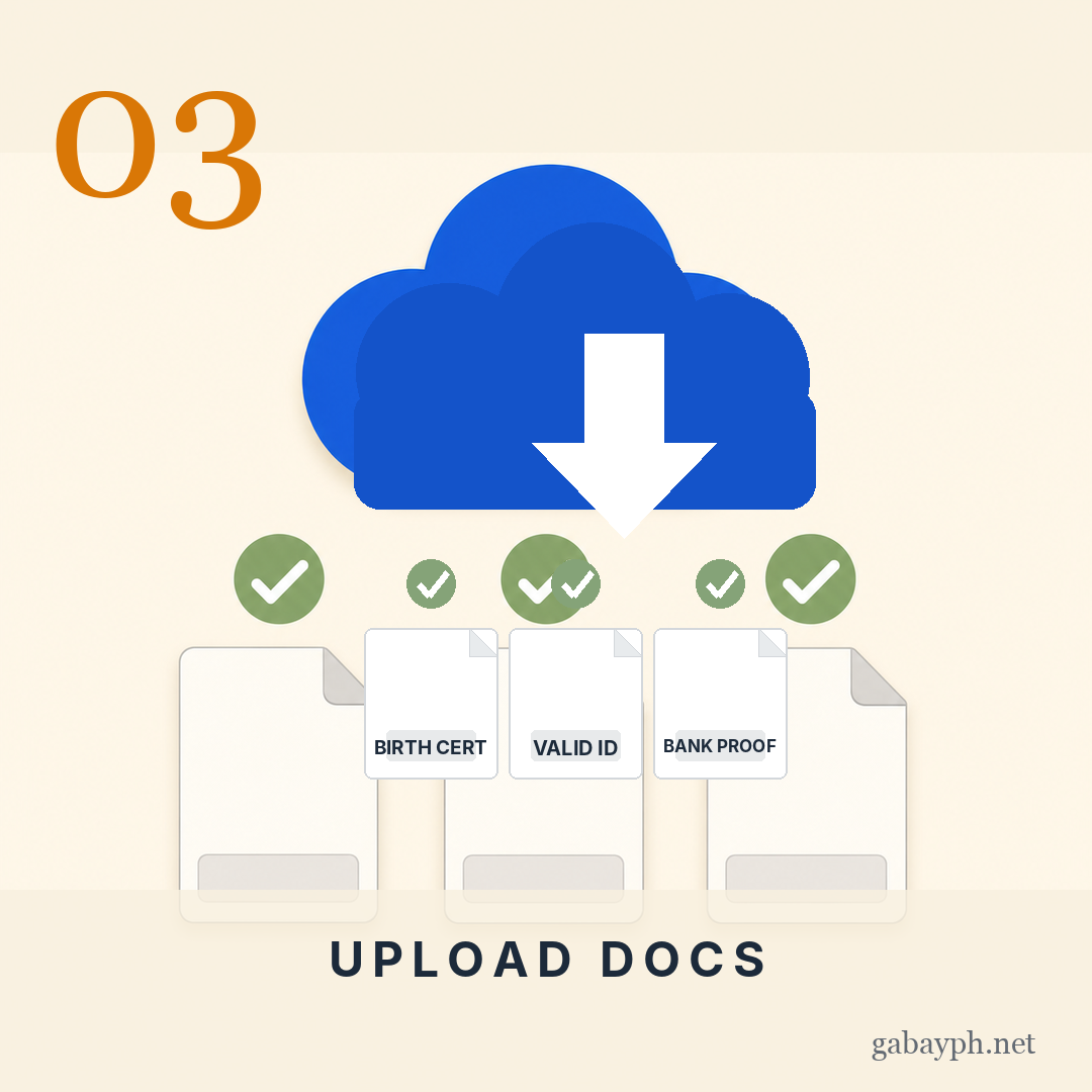 Step 3: I-upload ang supporting documents