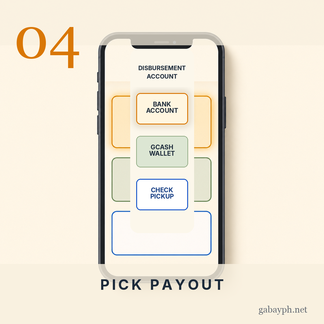 Step 4: Piliin ang disbursement account