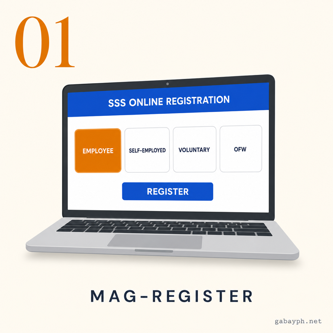 Step 1: Mag-register sa sss.gov.ph at piliin ang membership type