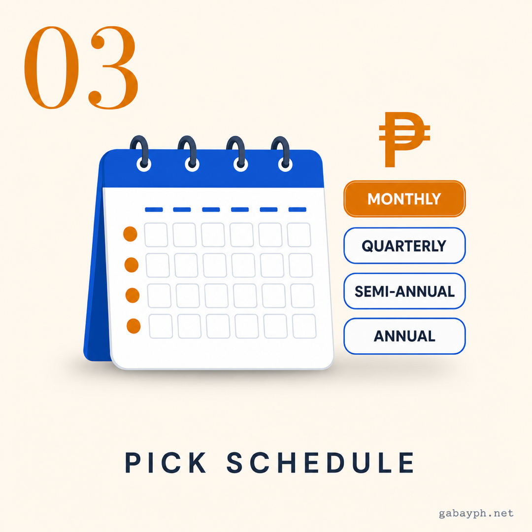 Step 3: Pumili ng payment schedule at amount