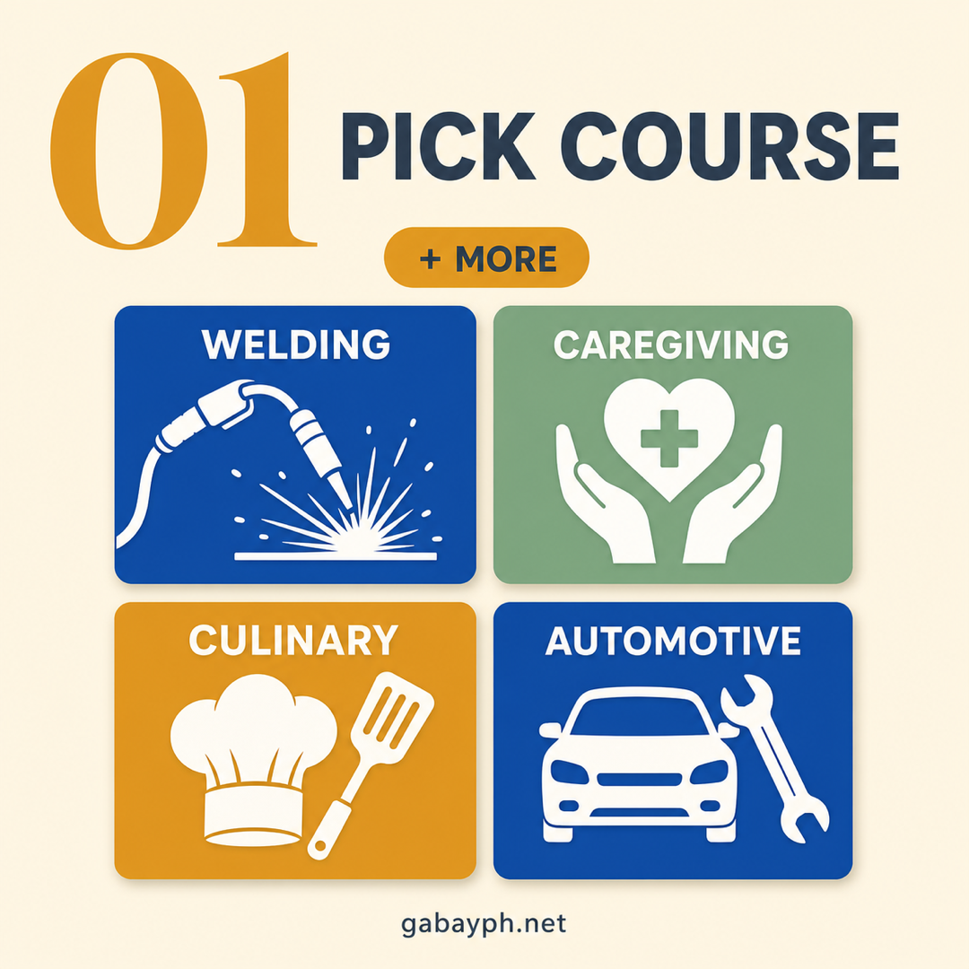 Step 1: Pick a course — welding, caregiving, culinary, automotive