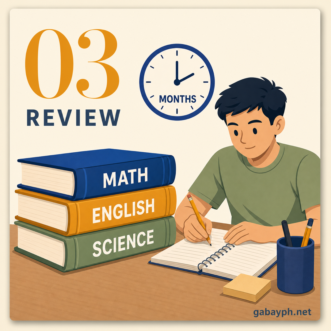 Step 3: Review math, English, science