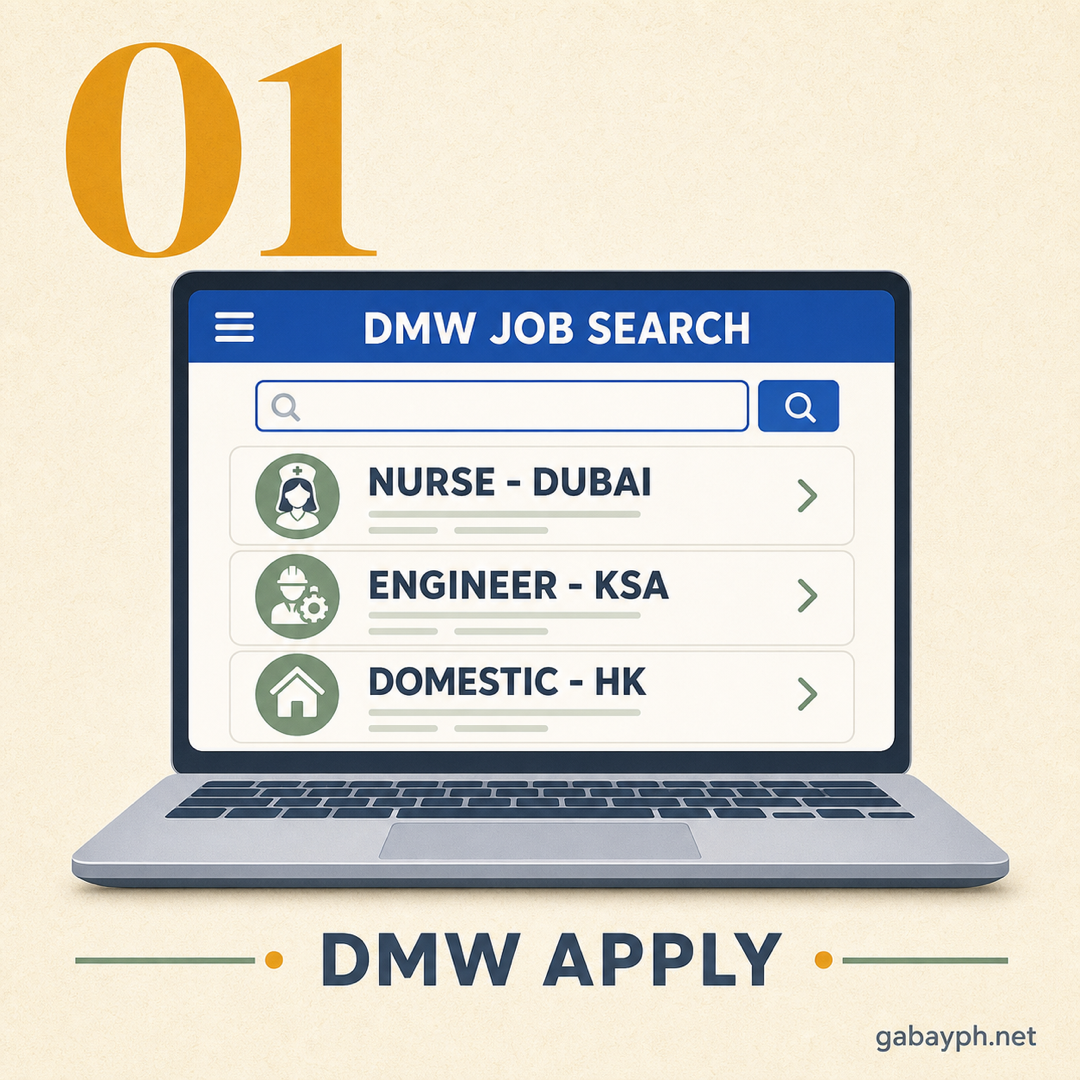 Step 1: Search jobs sa DMW portal