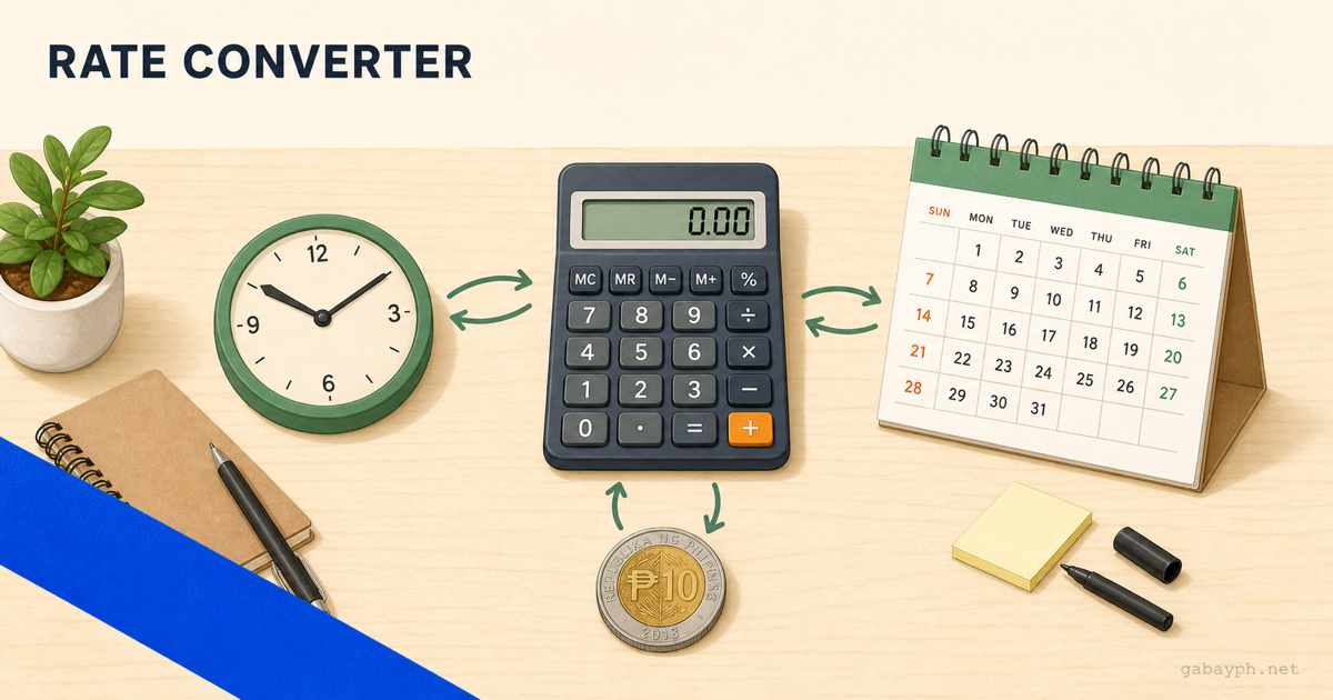 Convert Daily Examples Daily, Monthly, Hourly Rate Converter Philippines (2026) | GabayPH